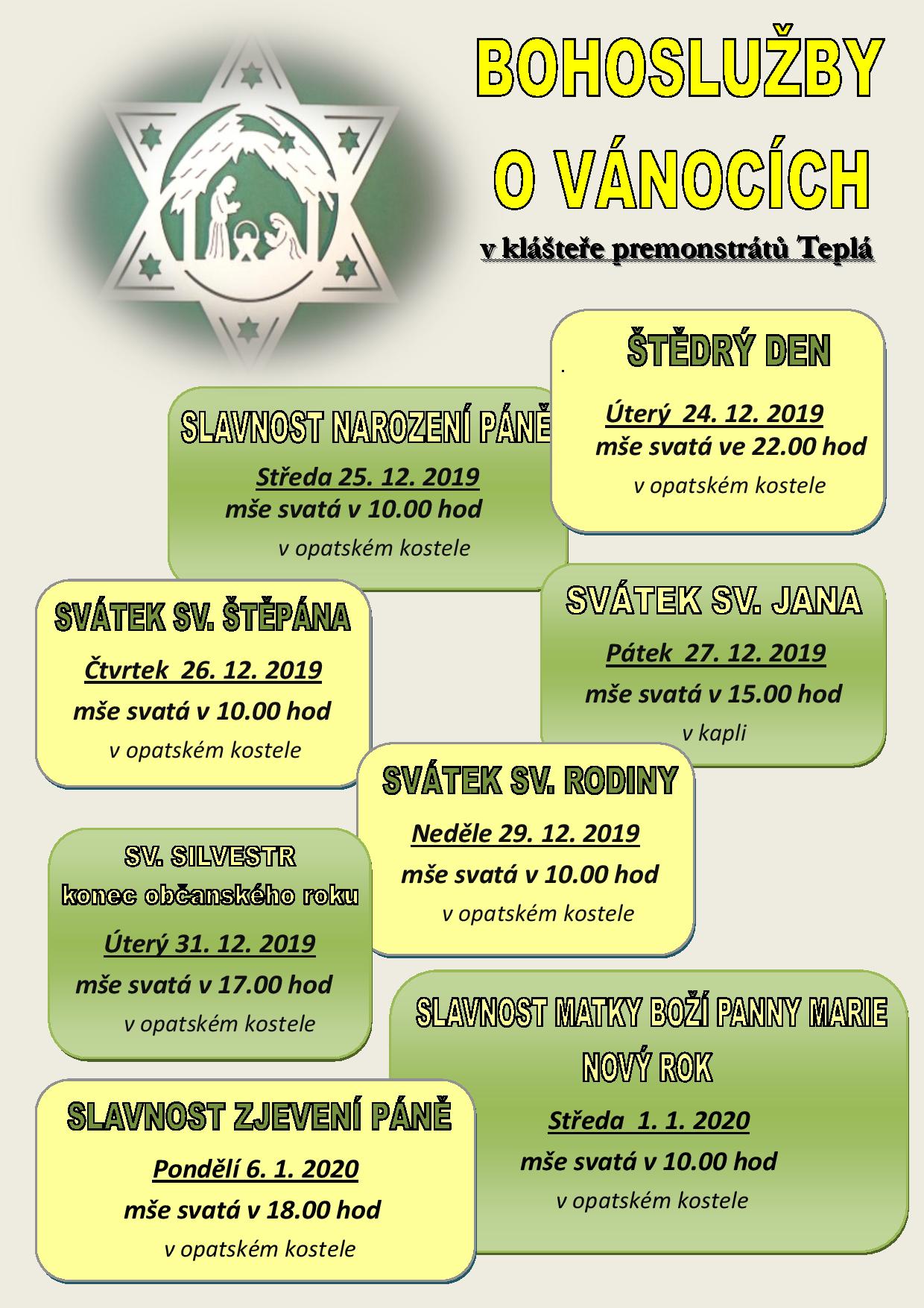 Vnon bohosluby Klter 2019