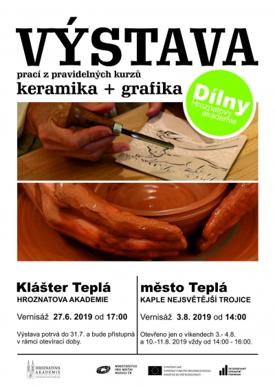 V&yacute;stava keramick&eacute;ho a grafick&eacute;ho kroužku 27.6. - 31.7. 2019
